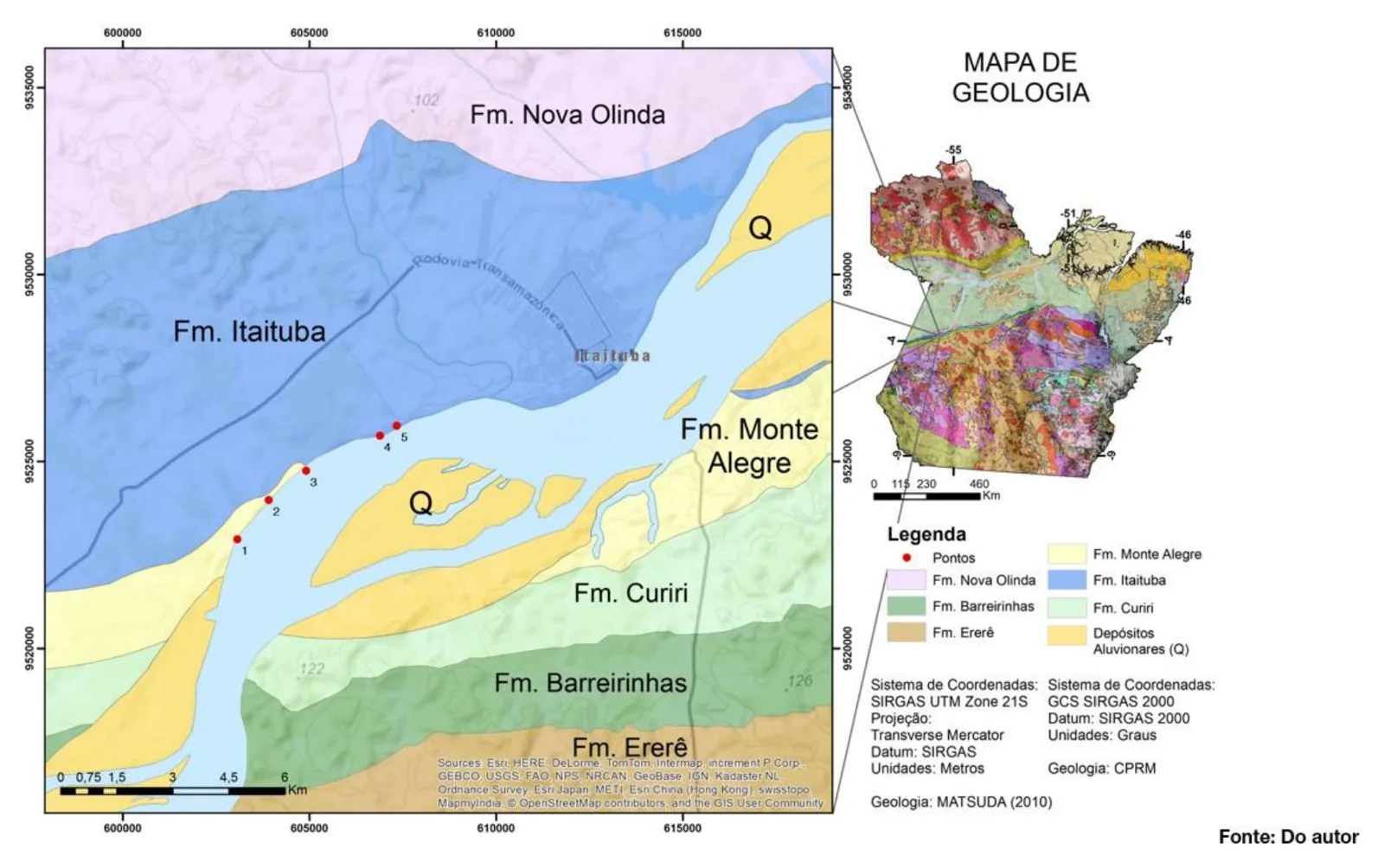 Geologische Karte der Region Itaituba