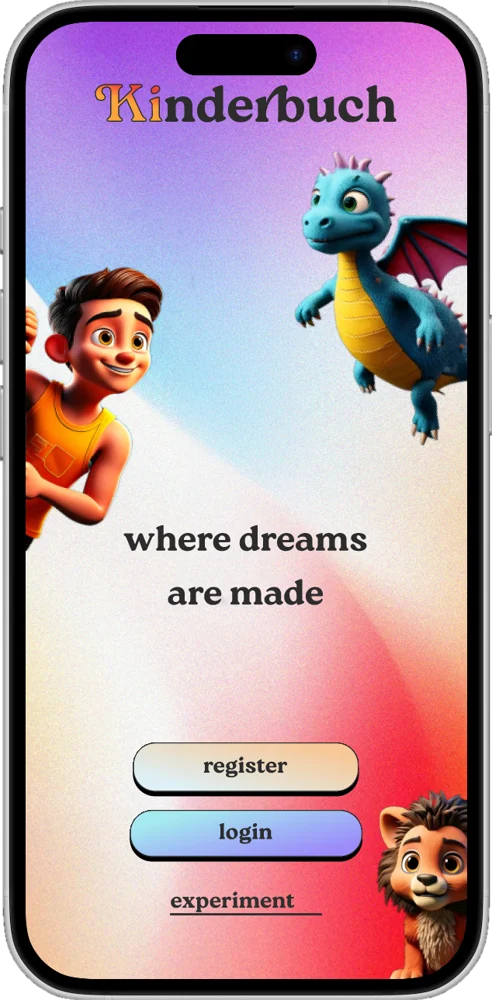 Kinderbuch-App: Startbildschirm